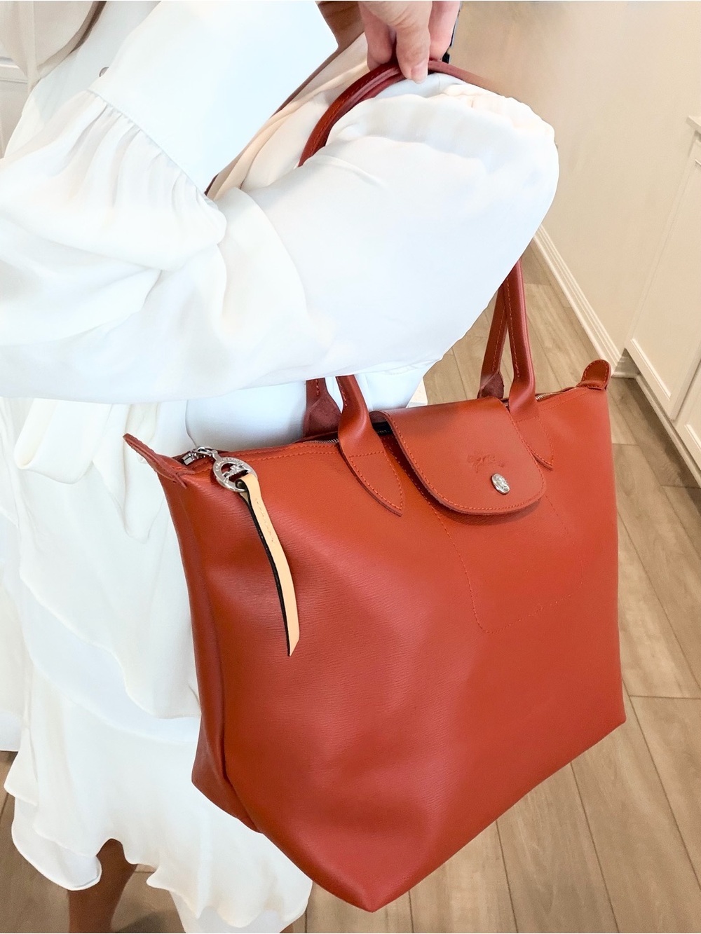 Authentic Longchamp Le Pliage City Medium Tote in Rust - Picture 15 of 15